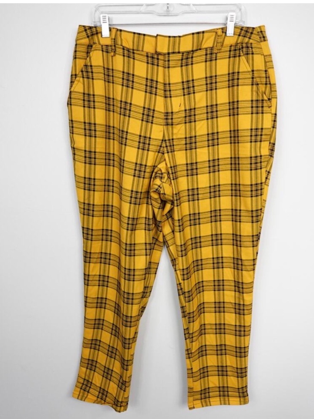 Hot Topic Pants Yellow Black Plaid Mall Goth Punk Grunge 90s Y2K Alt Emo.